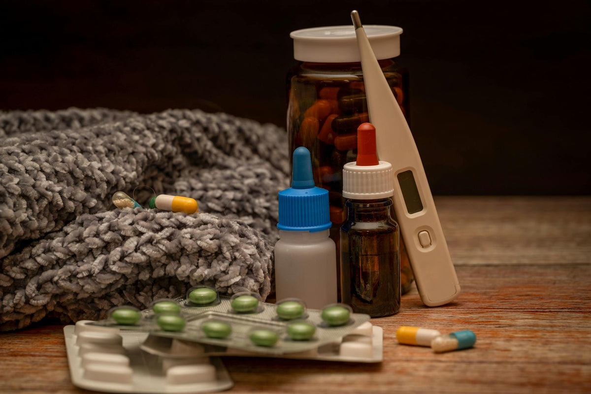 Pills on table