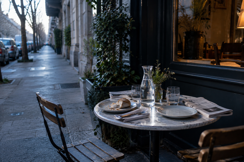 Empty breakfast table on city, illustrating How Attraction and Respect Coexist: What New Research Reveals About Connection