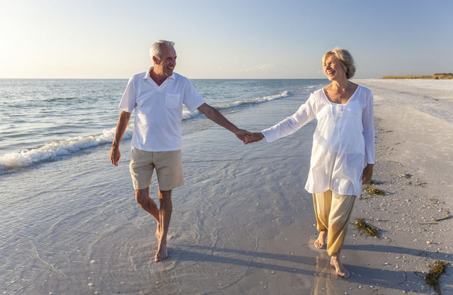 Happy old couple