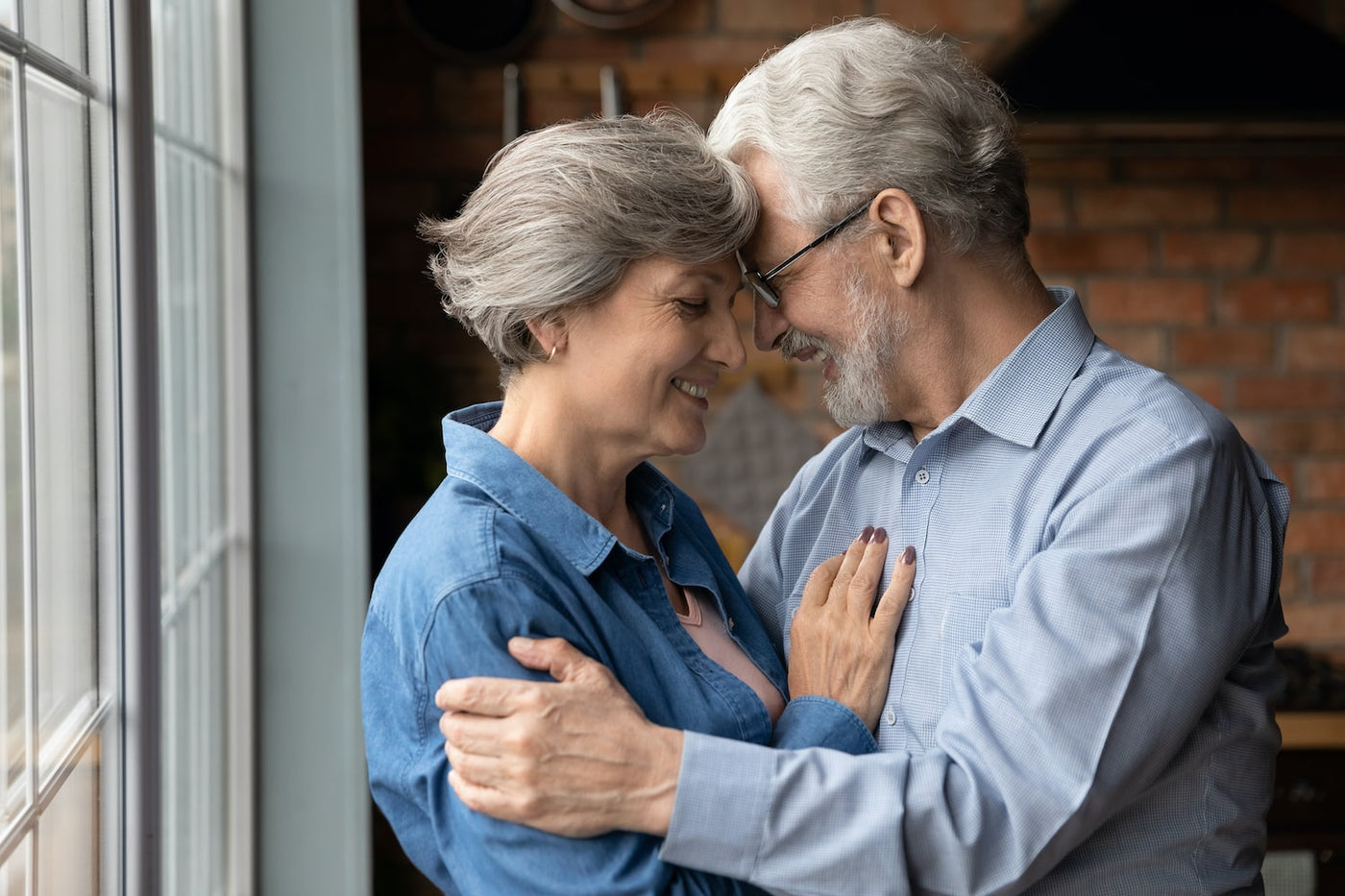 Happy old couple