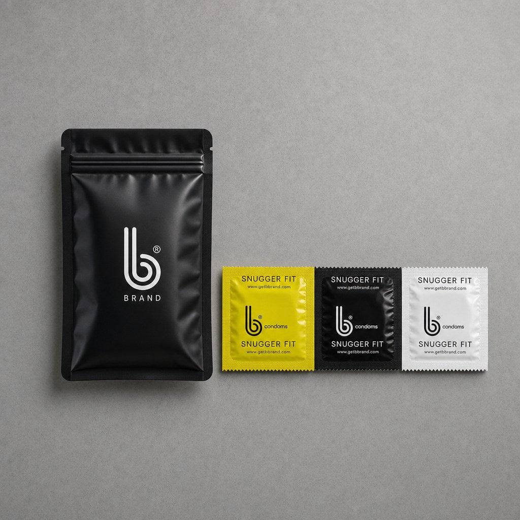 Snugger Fit B Condoms laid flat
