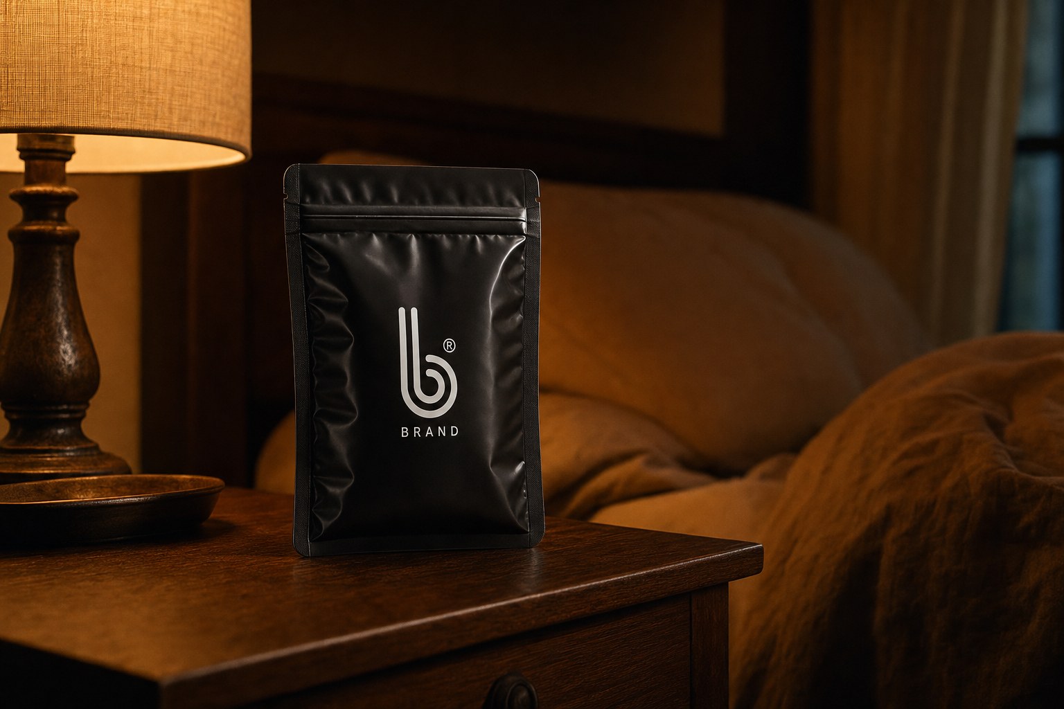 Tropical Colors B Condoms on a nightstand