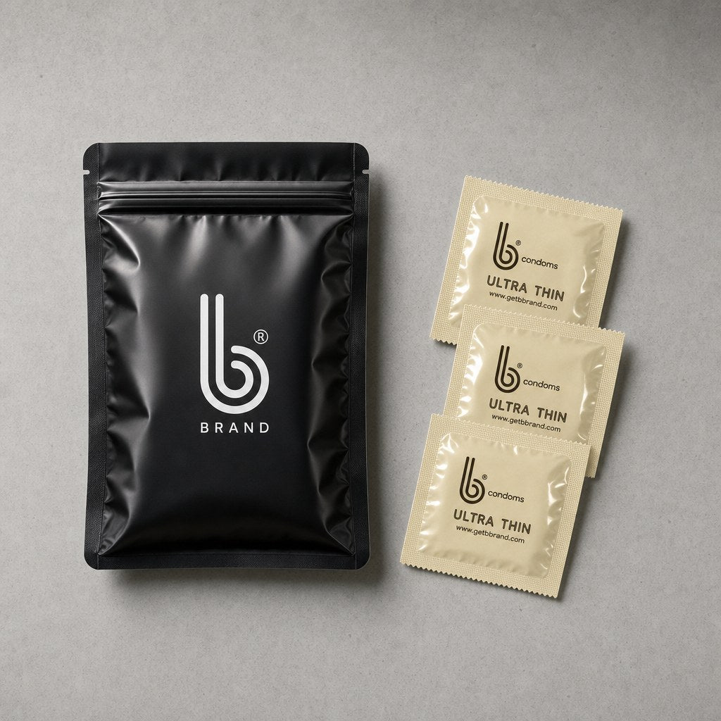 Ultra Thin B Condoms laid flat